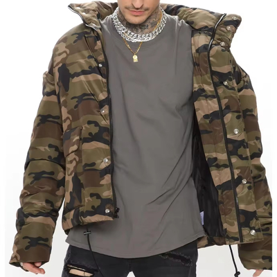 Nuevo producto al aire libre Invierno Unisex Camuflage Cargo Pocket Chaqueta Poplar Poples Camil de bombardero personalizado para hombres