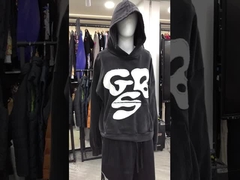 Logo personnalisé brodé sur patch, pull oversize vintage délavé à l'acide, streetwear sans cordon, tissu épais