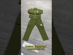 Coupe-vent sur mesure Polyester Fermeture à glissière jusqu'à couper Jacket cartonneux Cargo Sweatpants Hommes imperméable à l'eau léger
