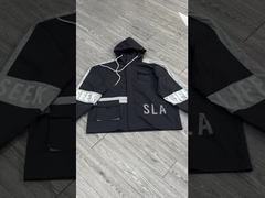 Vêtement sur mesure Polyester transfert thermique de chaleur Impression logo Hiver imperméable à l'eau à l' extérieur Windbreaker Ja
