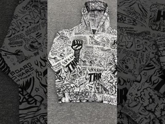 Ensemble short et sweat à capuche zippé imprimé intégral personnalisé OEM pour hommes, streetwear, impression DTG complète, sweat à capuche à fermeture éclair cachée