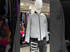 Veste bomber à impression par transfert thermique personnalisée, veste zippée, logo brodé, réfléchissant, brillante, coupe-vent