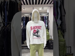 Logo personnalisé Graphique d'écran de haute qualité Imprimé surdimensionné Pullover boîtier coupé Hoodie Hommes Manufacture