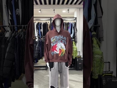 En haute qualité 100% coton brun 3D Puff Impression 500 Gsm Pullover lourd Français surdimensionné