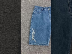 Shorts en jean personnalisés pour hommes avec imprimé strass, shorts en jean pour hommes, denim respirant, streetwear vintage Emb
