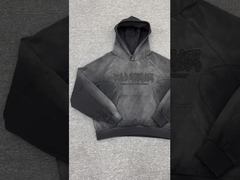 Sweats à capuche délavés mode, pull oversize, imprimé brodé, logo personnalisé, lavage à l'acide, vintage, French Ter