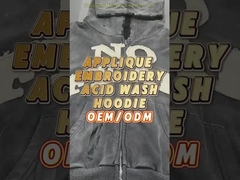 Coupe personnalisée épaule manches élastiques Designer Hoodie Hommes Denim Street Wear Hoodie coupé Acide Lavé